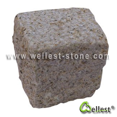 G682 Sunset Yellow Granite Cube Stone Top Surface Bush Hammered Other Side Natural (CS011)