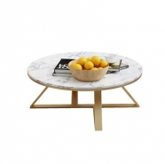 M821 Calacatte White Mable Round Coffee/Tea/ Restaurant Table 2
