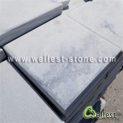 Q036 Cloudy Grey White Quartzite Marble Coping Stone With Bevel Edge 2