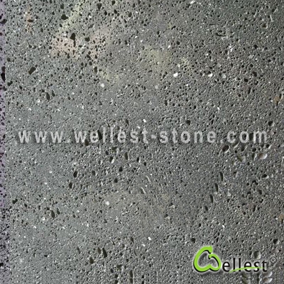 V404-S Black Color Volcanic Lava Stone Small Hole with Honed Finish