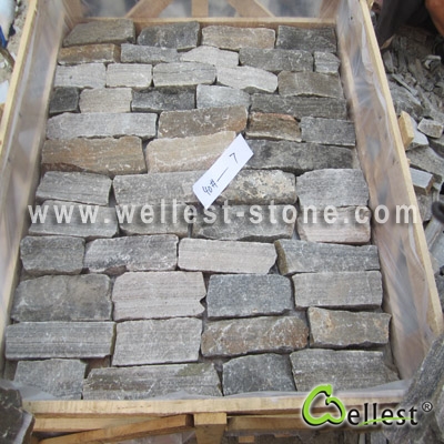 LL-026 Pink Grey Loose Stone for Wall Cladding (Bigger Strip Type)
