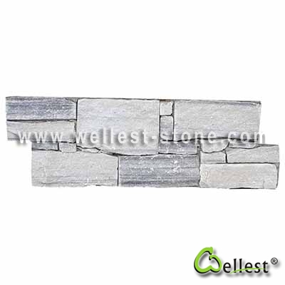 QL061 Cloudy Grey Quzrtzite Cement Base Ledge Stone