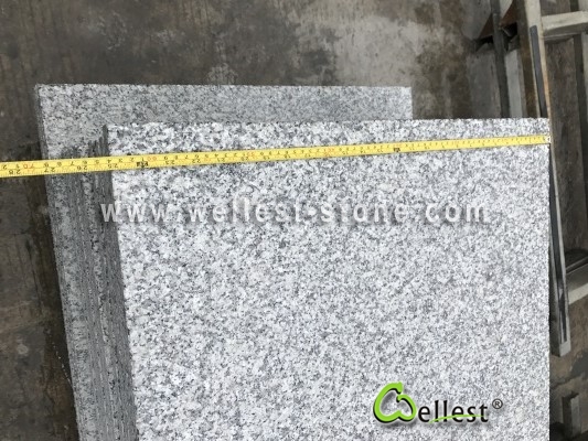 G603 Lunar Pearl Light Grey Granite Flamed Wall Cladding Tile With Groove 4