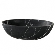 M501 Black Marquina Marble Stone Freestanding Bathtub (With Less White Veins)
