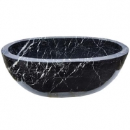 M501 Black Marquina Marble Stone Freestanding Bathtub