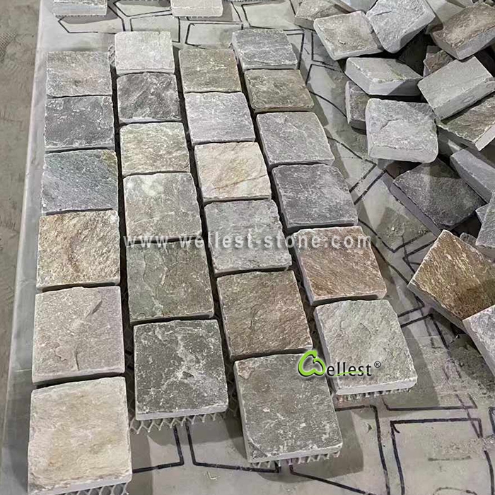 S014  Z-Shape Mesh Slate Paving