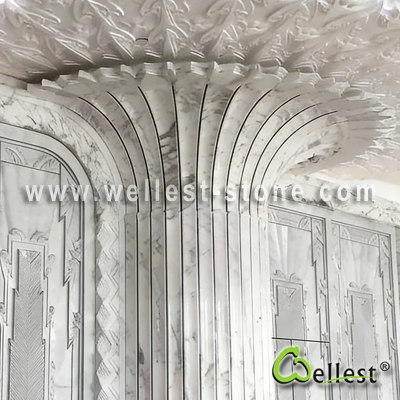 White marble column skin