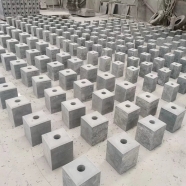 L828  Natural Limestone Square Stone Base with Central Hole for Garden Patio 