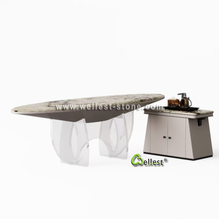 Modern Luxury Natural Stone Tea Table | Custom Made Marble Table Manufacturer