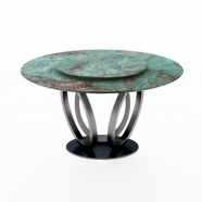 Luxury Natural Stone Round Dining Table | Custom Marble Round Table for Villa Hotel Interior Project