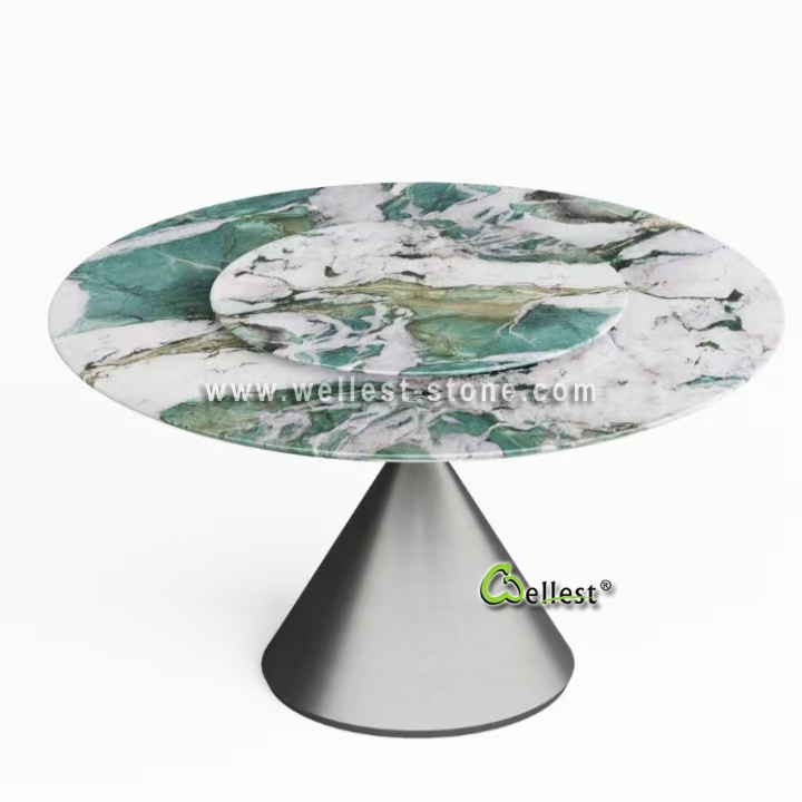 Designer Luxury Marble Round Dining Table Natural Stone Tabletop for Villa Interior Project