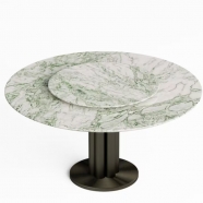 High End Luxury Stone Furniture Custom Round Dining Table with Unique Natural Marble Pattern