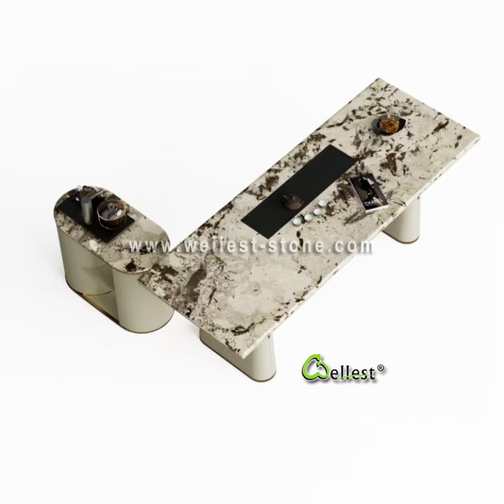 Designer Natural Stone Tea Table Unique Marble Center Table for High End Interior Decoration