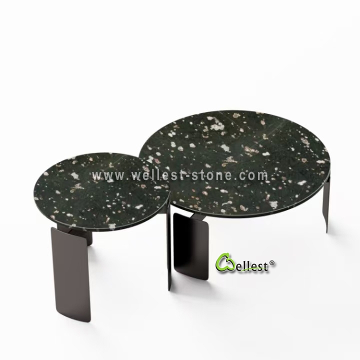 Luxury Green Quartzite Coffee Table Natural Stone Top Modern Living Room Furniture Custom Design